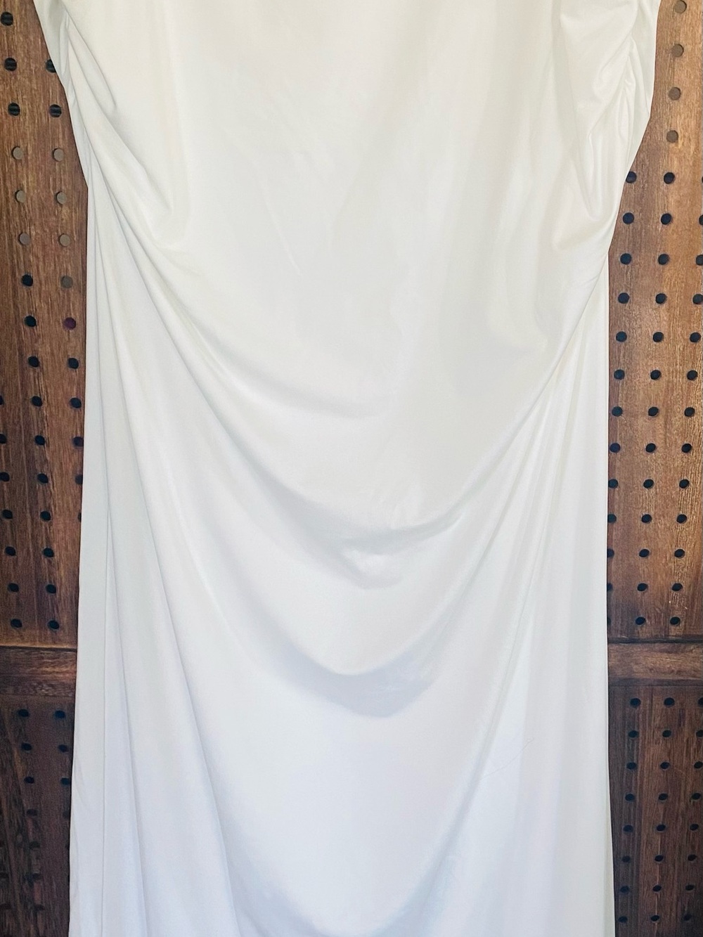 Finesse White strapless dress with lining and elastic at the bust. size 1X